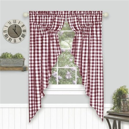 ACHIM IMPORTING Achim BCGS63BU06 Buffalo Check Gathered Swag Window Curtain Pair - 72 x 63 in. - Burgundy BCGS63BU06